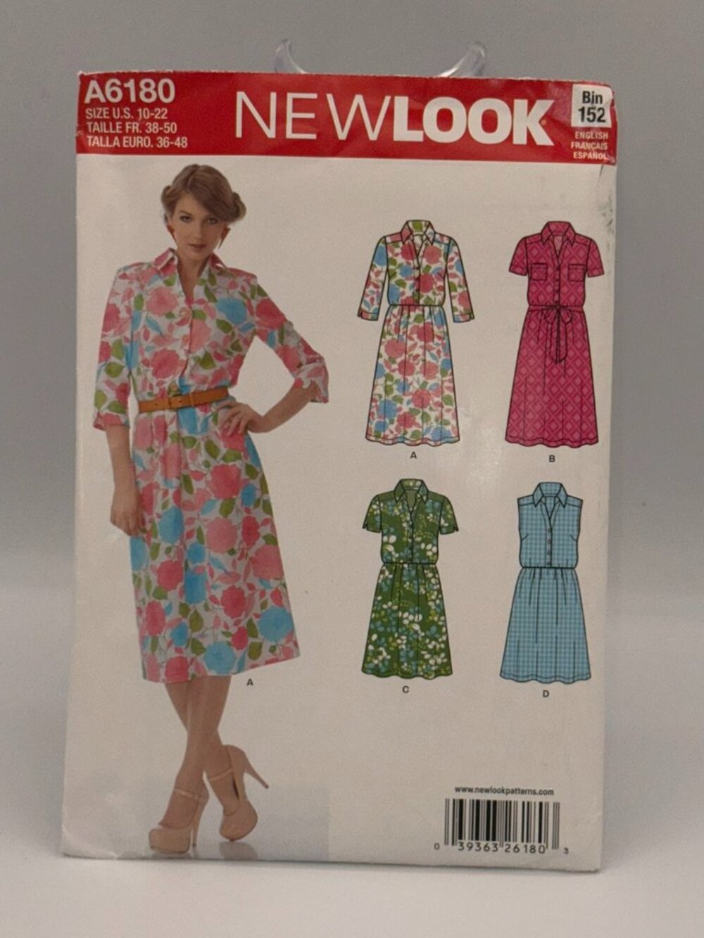 New Look A6180 Shirt Dress Sewing Pattern – Size 10–22
